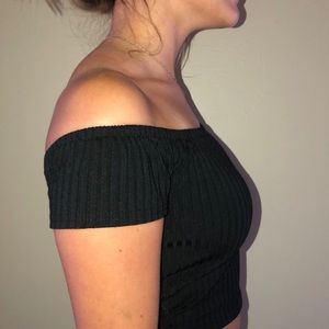 Off the shoulder cropped top